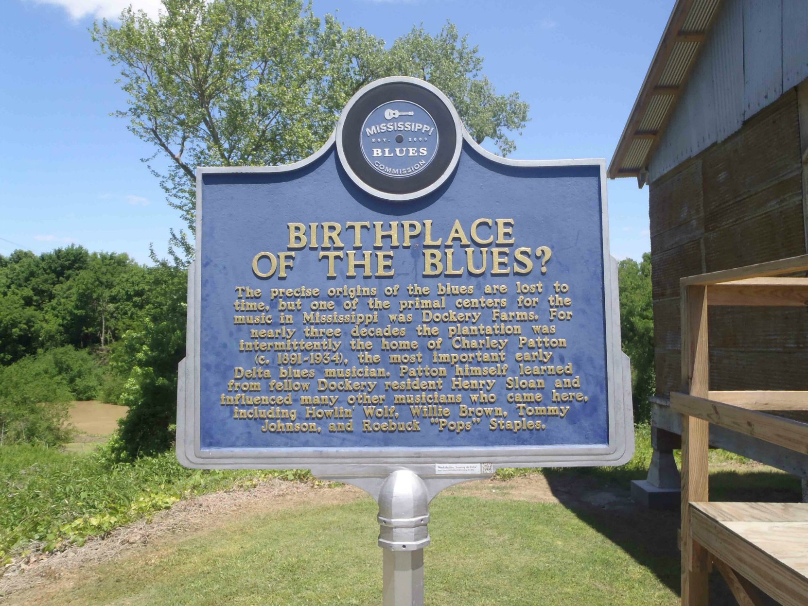 The Mississippi Blues Trail, Birthplace of the Blues? marker, Dockery Farms, Highway 8, Sunflower County, Mississippi