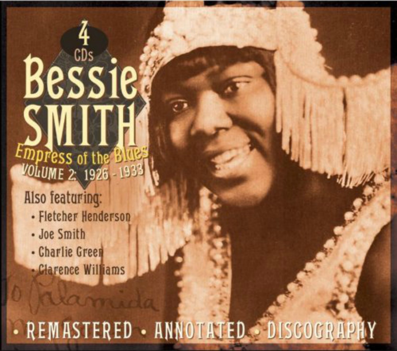 CD cover, Bessie Smith - Empress of the Blues, Volume 2: 1926-1933, on JSP Records.