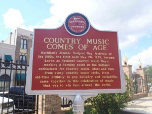 Mississippi Country Music Trail marker for Country Music Comes Of Age, Meridian, Mississippi
