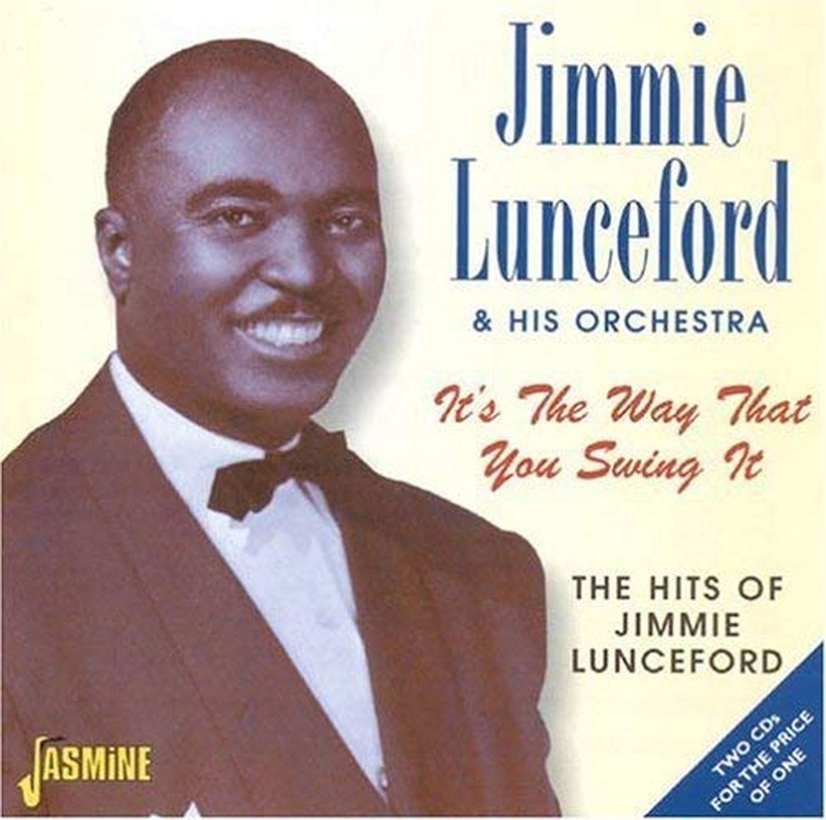 CD cover, Jimmie Lunceford and his Orchestra, It's The Way That You Swing It, a 2 CD set released on Jasmine Records