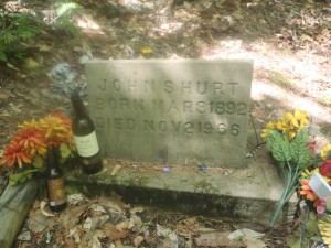 Tributes left by fans on Mississippi John Hurt's grave