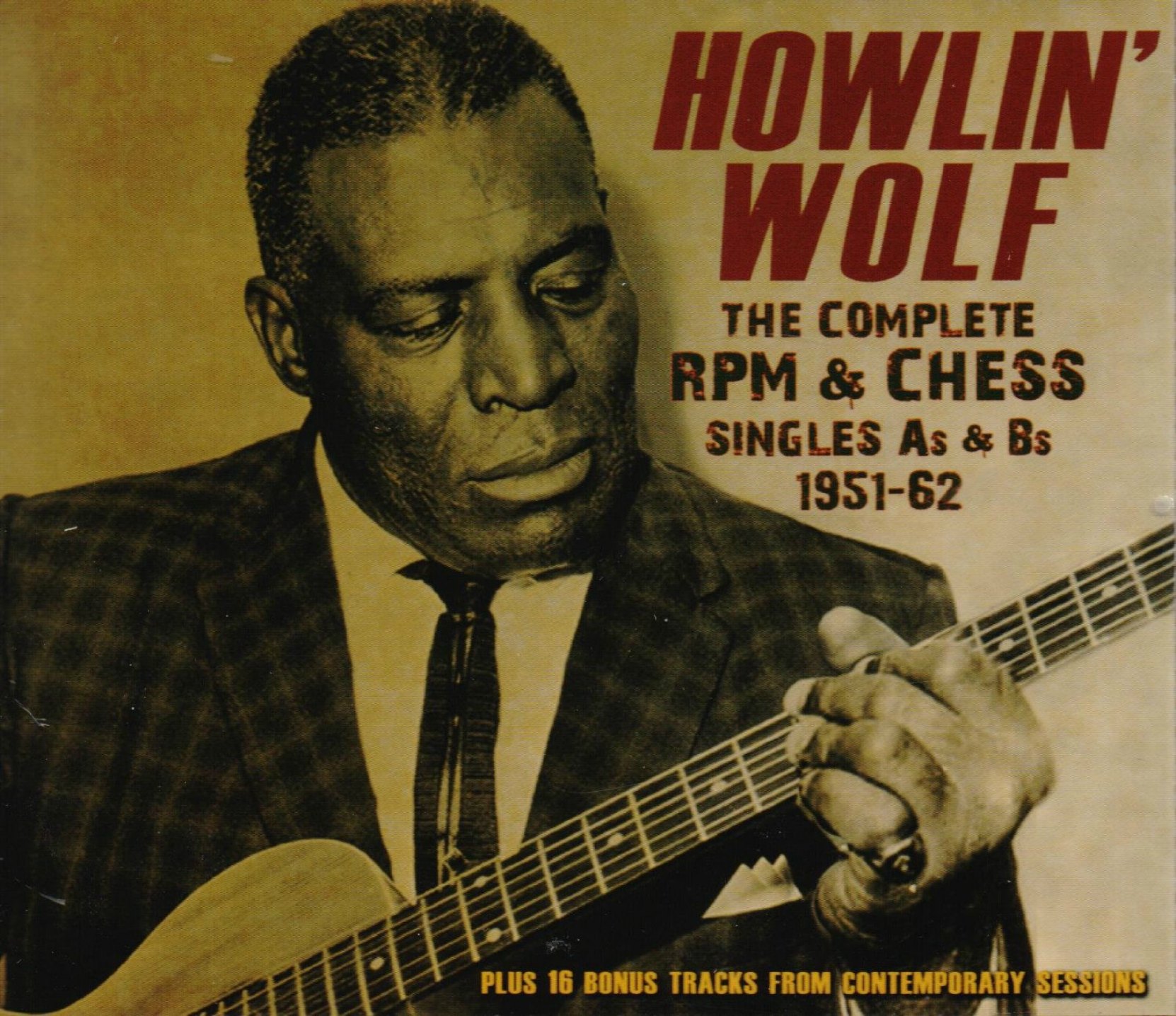 CD cover, Howlin' Wolf, The Complete RPM & Chess Singles As & Bs 1951-62, on Acrobat Records