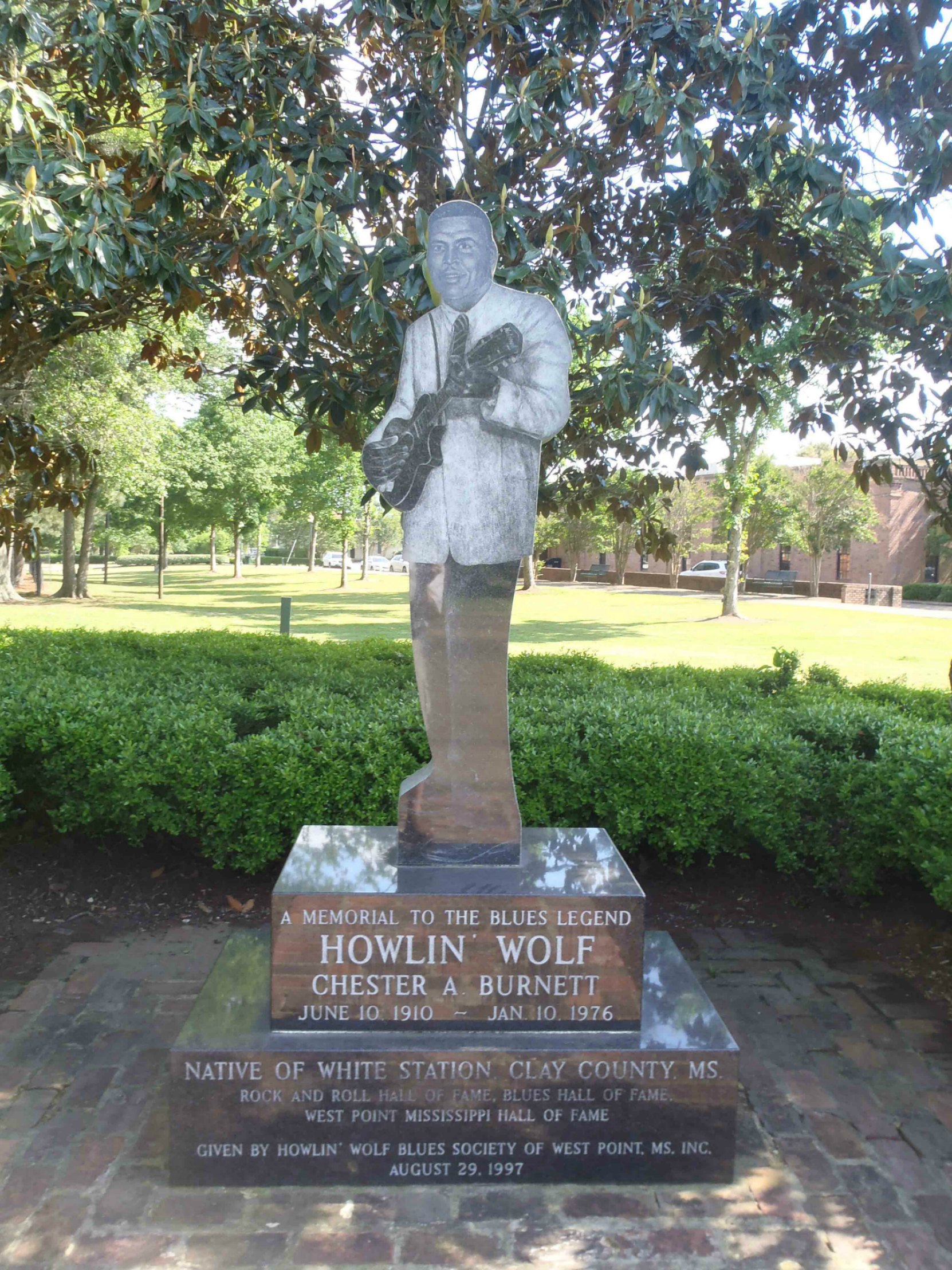 Howlin' Wolf Blues Society marker for Howlin' Wolf , West Point, Clay County, Mississippi