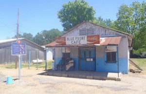 The Blue Front Cafe in Bentonia, Yazoo County, Mississippi. Owned and operated by Jimmy "Duck" Holmes. (photo by Mississippi Blues Travellers)