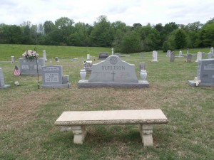 Former Johnny Burnette Trio guitarist Paul Burlison's grave in Hinds Chapel Methodist Church cemetery.