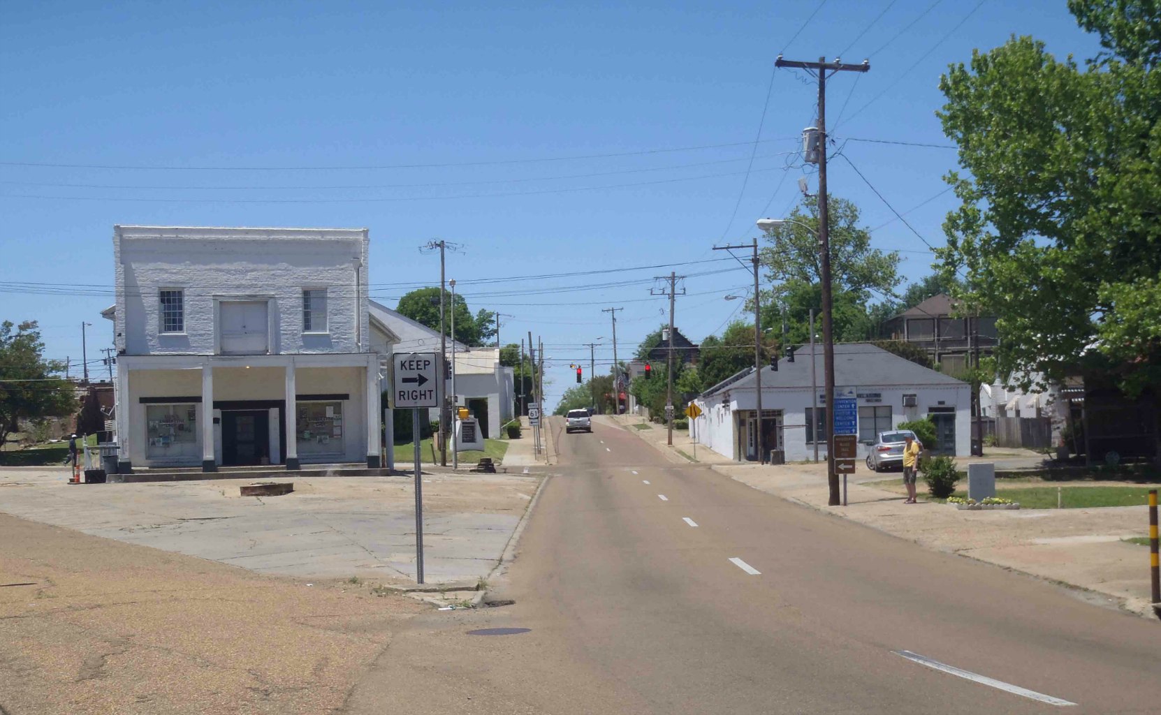 Street view at the site of the Rhythm Night Club Fire, Natchez, Mississippi