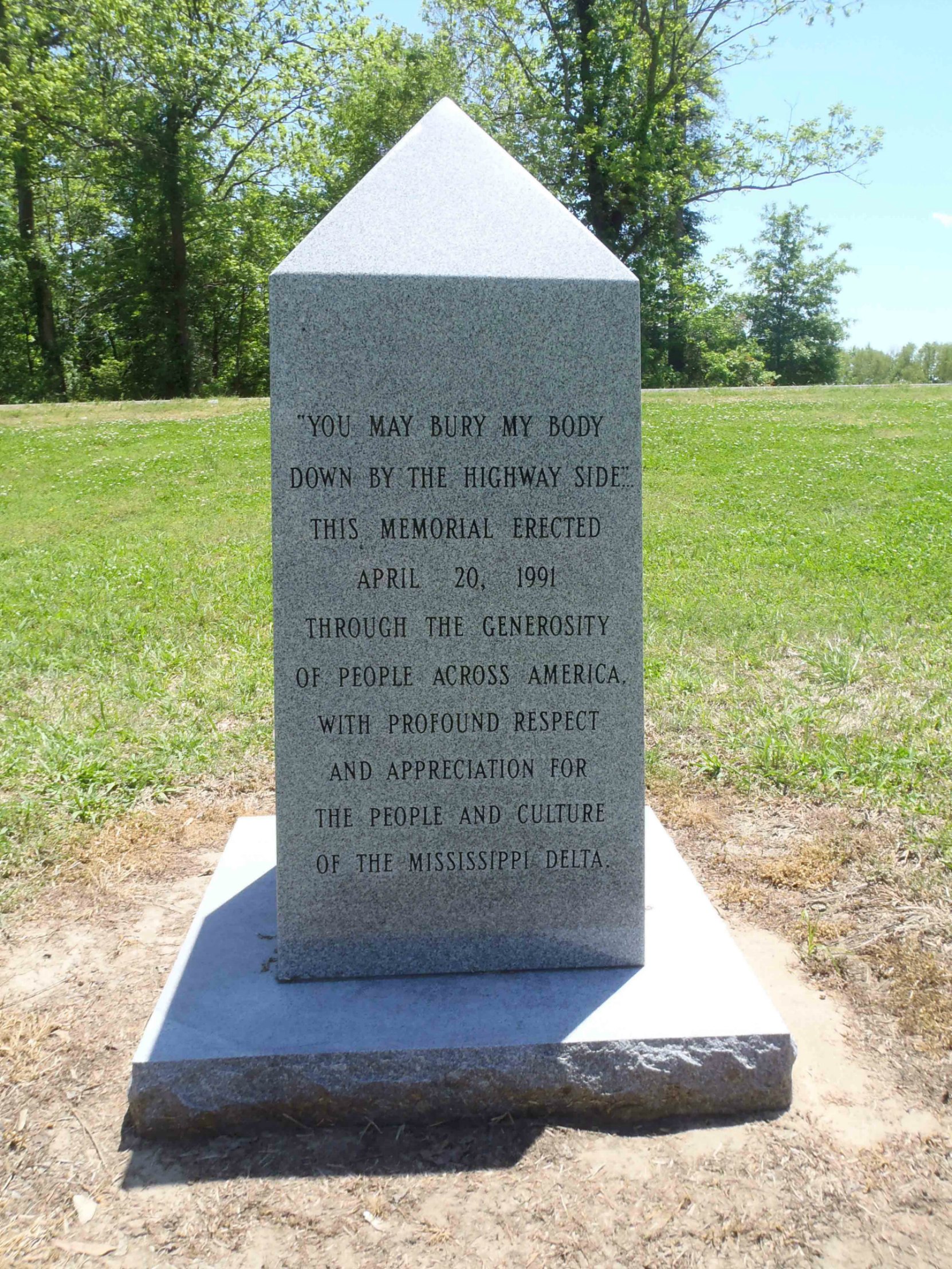 Reputed Robert Johnson grave, Mt. Zion Missionary Baptist Church cemetery, Morgan City, Leflore County, Mississippi