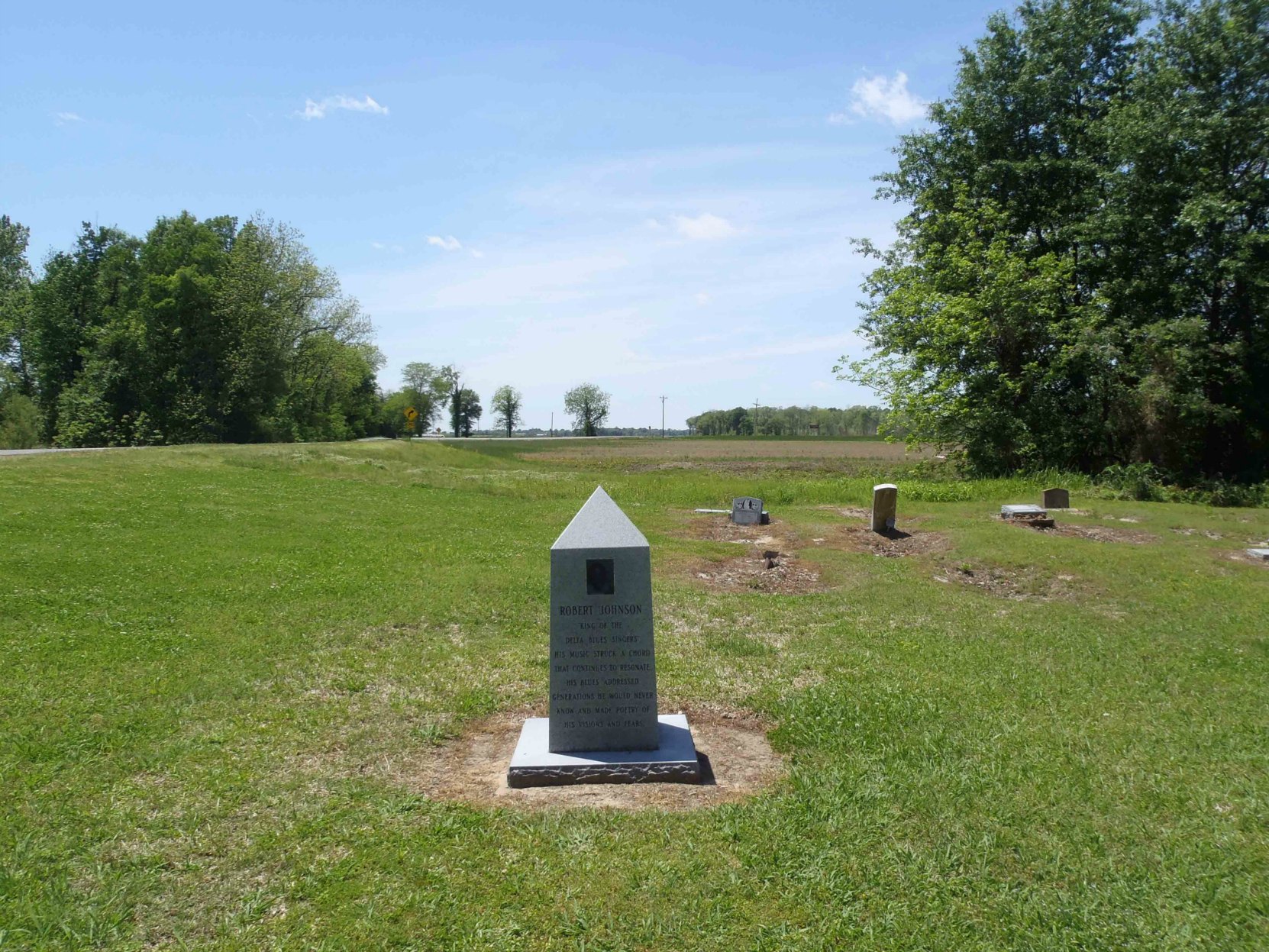 Reputed Robert Johnson grave, Mt. Zion Missionary Baptist Church cemetery, Morgan City, Leflore County, Mississippi