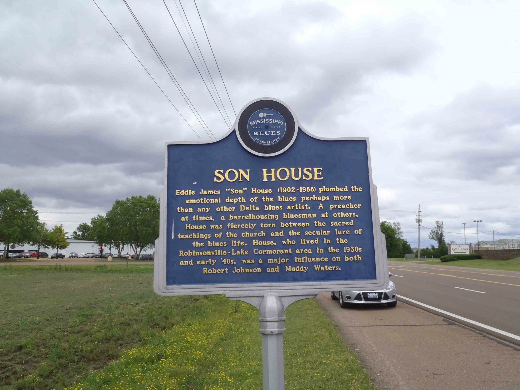 Mississippi Blues Trail marker for Son House, Lake Cormorant, Tunica County, Mississippi