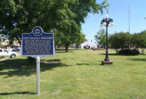 Mississippi Blues Trail marker for the Staple Singers, Drew, Mississippi