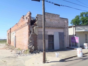 The front and side of the former Tutwiler Funeral Home, where Emmett Till's body was prepared for transportation to Chicago in August 1955.