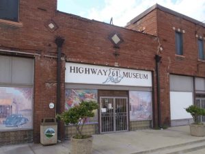 The Highway 61 Blues Museum, North Broad Street, Leland, Mississippi. The Mississippi Blues Trail markers for James "Son" Thomas and Johnny Winter are nearby.