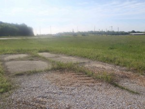 The old road on the west side of the present intersection of Highway 49E and Highway82, Leflore County, Mississippi, looking south east.