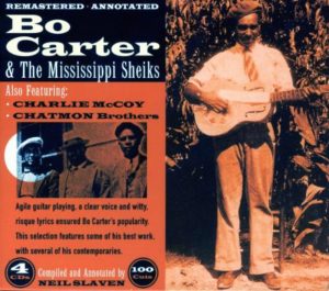 CD cover, Bo Carter & The Mississippi Sheiks, a 4 CD, 100 track collection released on JSP Records.