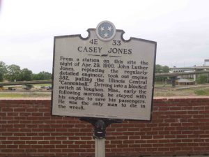 Tennessee Historical Commission marker for Casey Jones, Memphis, Tennessee