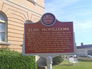 Mississippi Country Music Trail marker commemorating Elsie McWilliams, Meridian, Mississippi