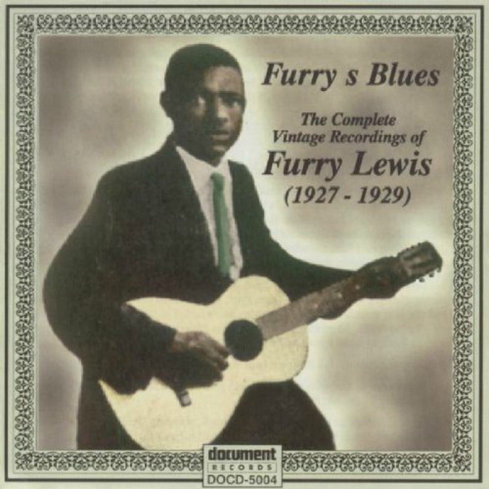 CD cover, Furry's Blues - The Complete Vintage Recordings of Furry Lewis 1927-1929, on Document Records.