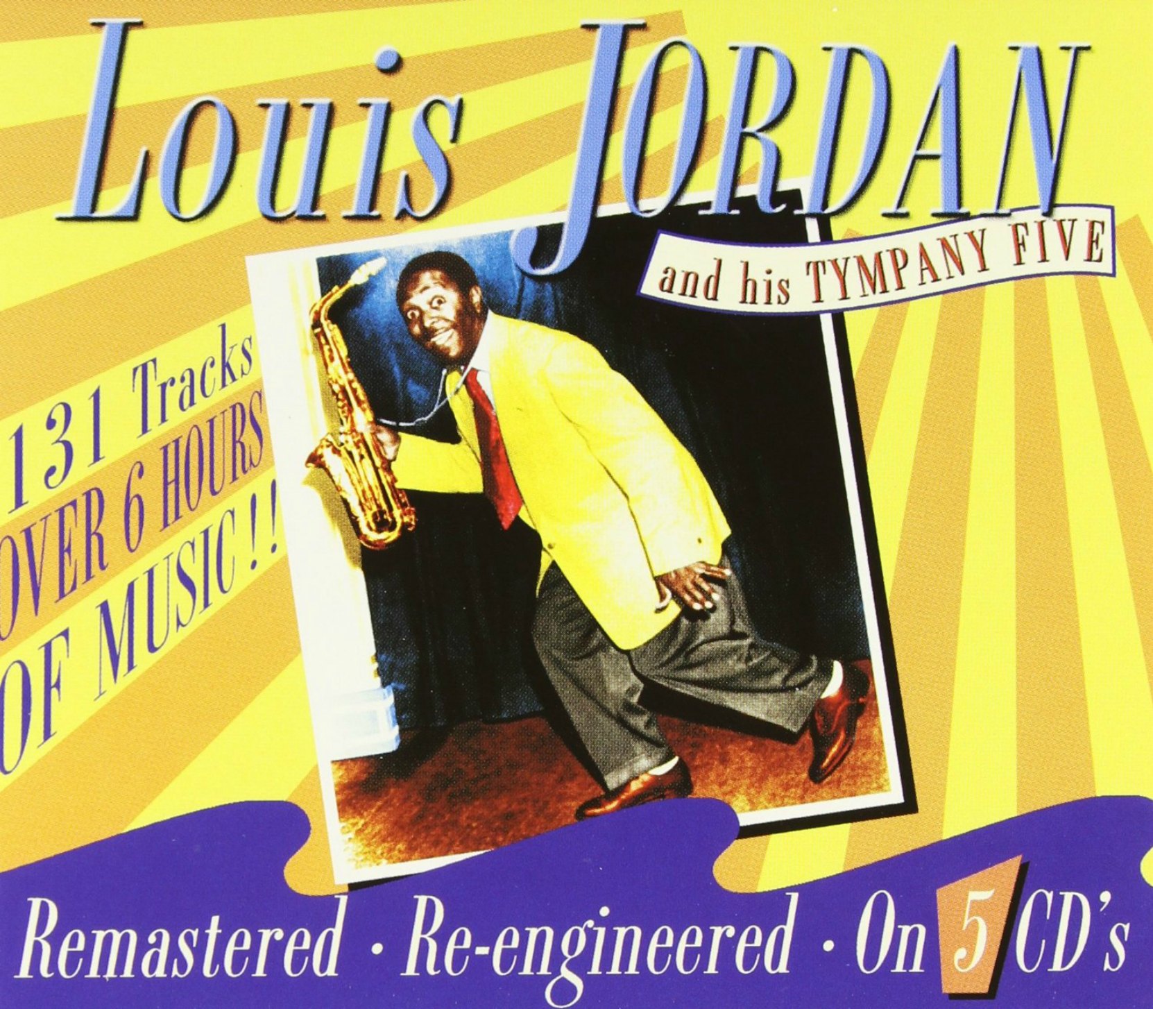 CD cover, Louis Jordan and His Tympany Five, a 5 CD box set on JSP Records