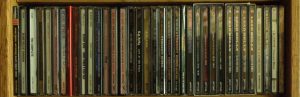web header image for our Recommended Recordings pages, showing a shelf of CD's