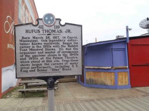 Tennessee Historical Commission marker for Rufus Thomas Jr., Beale Street, Memphis, Tennessee