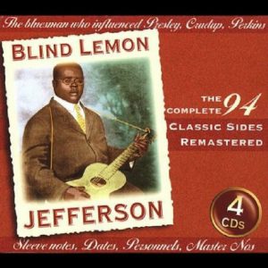 CD cover, Blind Lemon Jefferson - The Complete 94 Classic Sides, a 4 CD box set on JSP Records