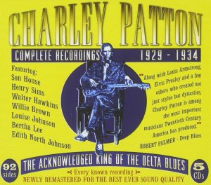 CD cover, Charley Patton Complete Recordings 1929-1934, a 5 CD box set on JSP Records