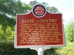 Mississippi Country Music Trail marker for Elvis Country, Elvis Presley Birthplace Museum, Tupelo, Mississippi
