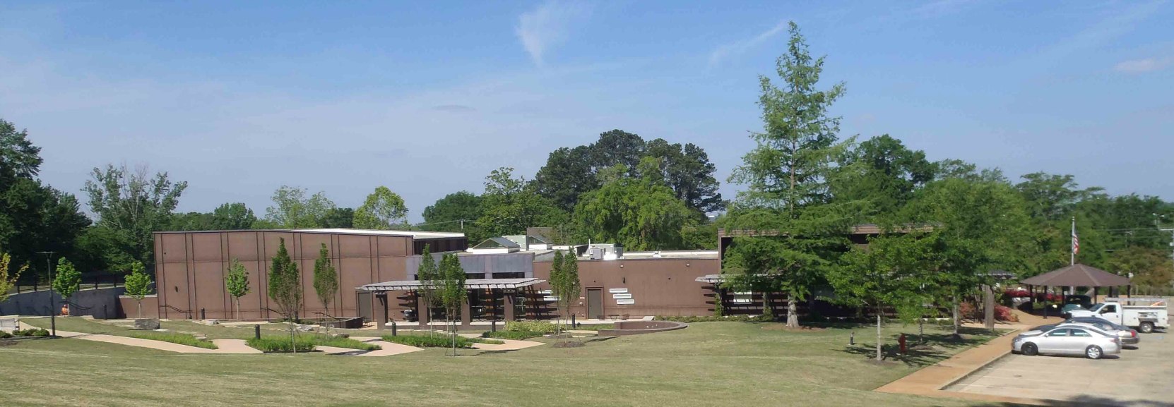 The grounds of the Elvis Presley Birthplace Museum, Tupelo, Mississippi