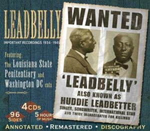 CD cover, Leadbelly-Important Recordings 1934-1949. Volume 1 of 2 Leadbelly box sets released on JSP Records