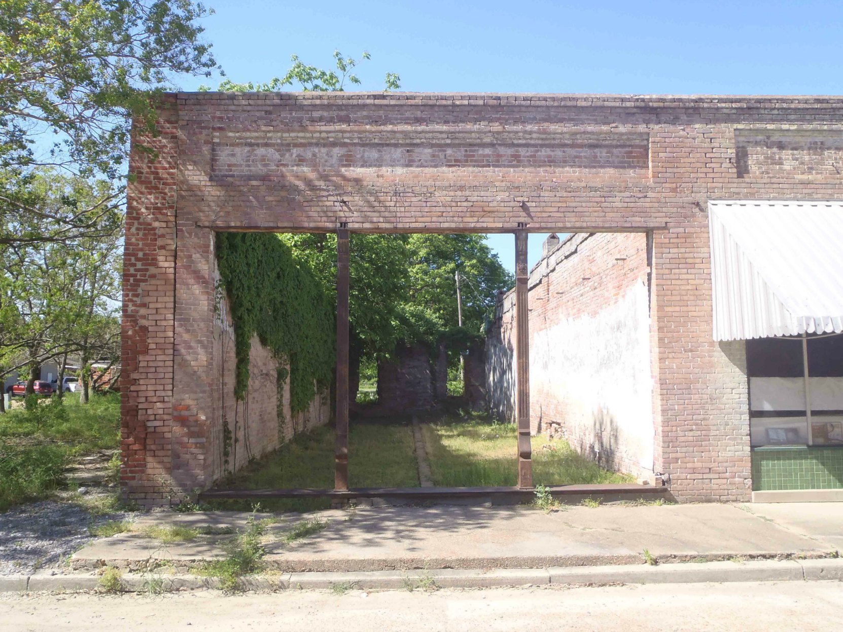 Part of a downtown building in Merigold, Mississippi.