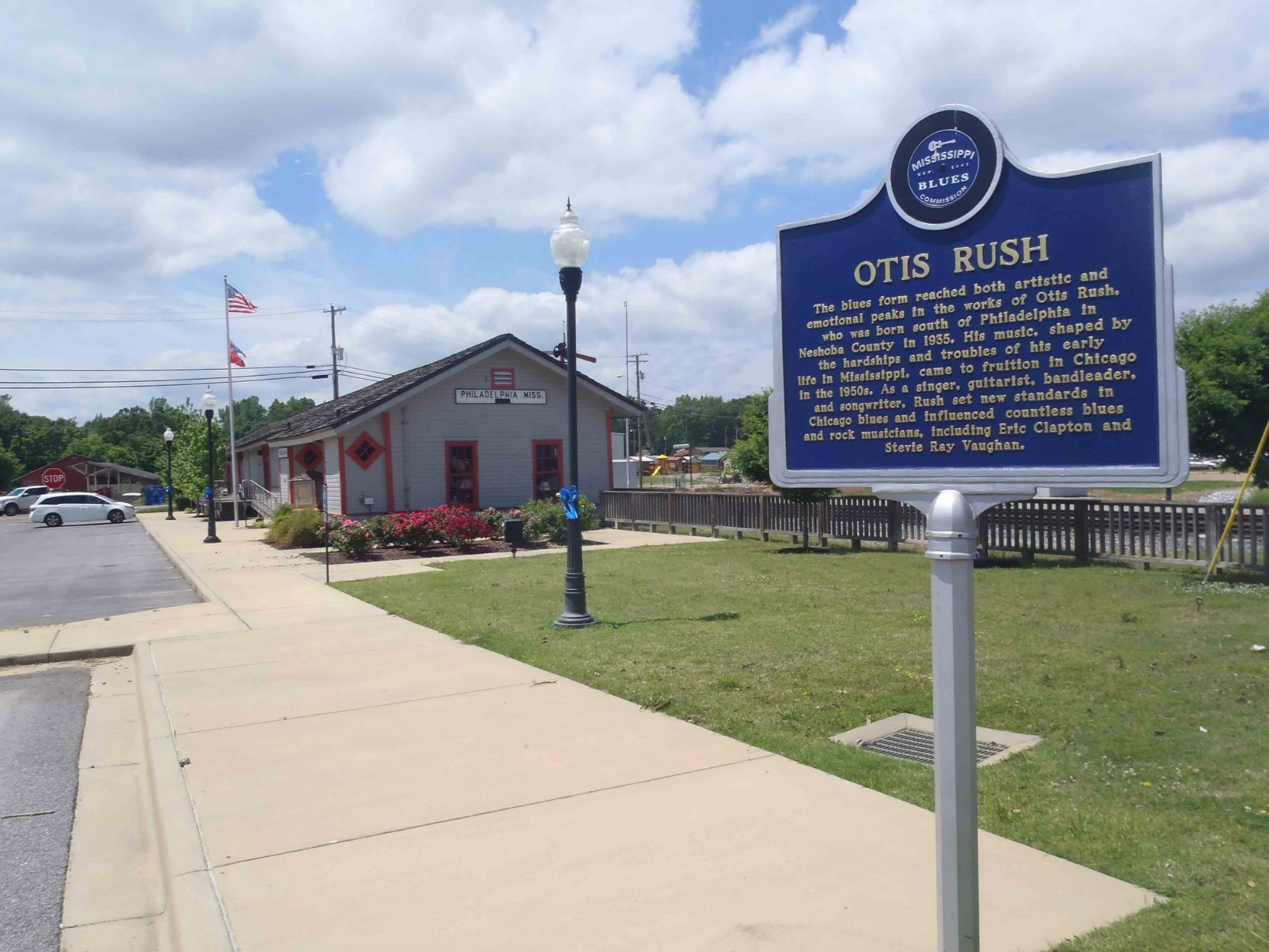 Mississippi Blues Trail marker for Otis Rush, Philadelphia, Neshoba County, Mississippi