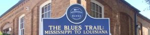web header image showing the Mississippi Blues Trail marker in Ferriday Louisiana