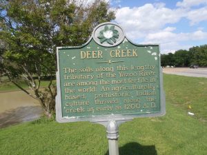 Mississippi Department of Archives & History marker for Deer Creek, near Leland, Mississippi