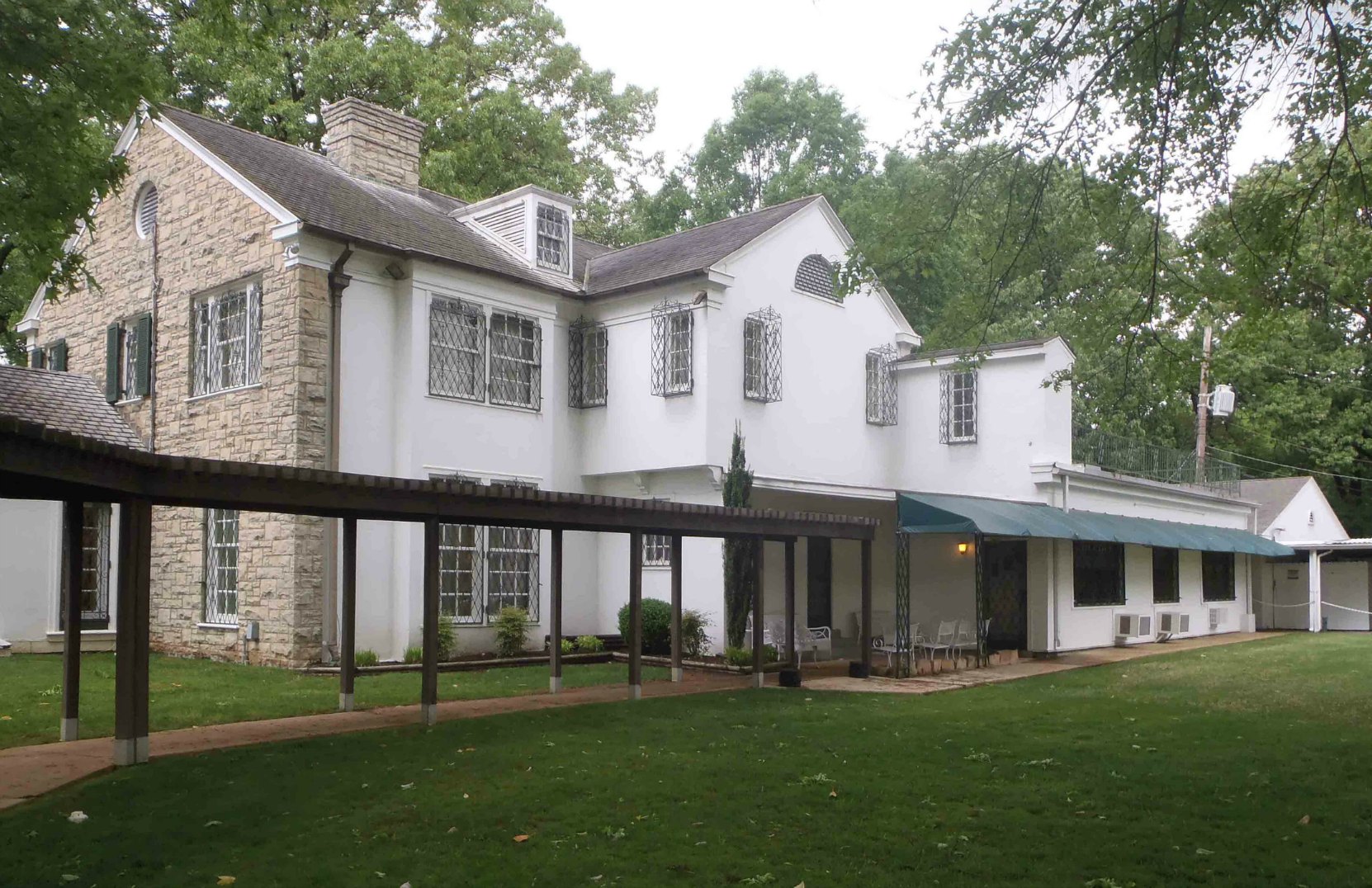 The rear of Elvis Presley's home at Graceland, Memphis, Tennessee