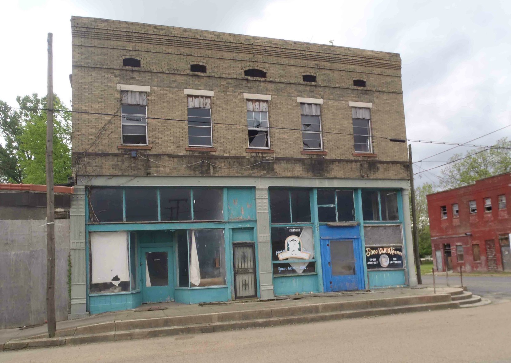 119 Missouri Street in downtown Helena, Arkansas. This building once contained the Kit Kat Club where bluesmen like Robert Johnson played.