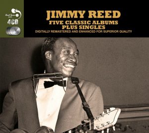 CD cover, Jimmy Reed, Five Classic Albums Plus Singles, a 4 CD set released by Real Gone Music Company