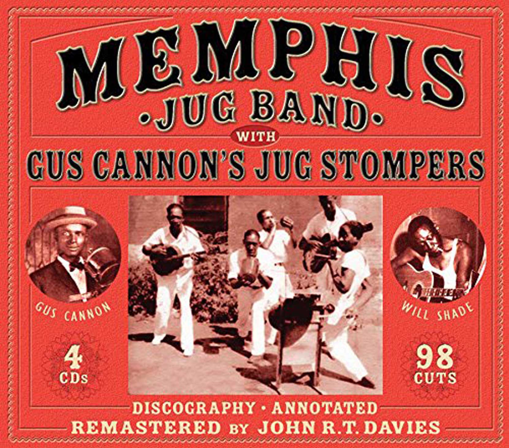 Memphis Jug Band & Gus Cannon's Jug Stompers, a 4CD, 98 track box set, released by JSP Records, CD cover