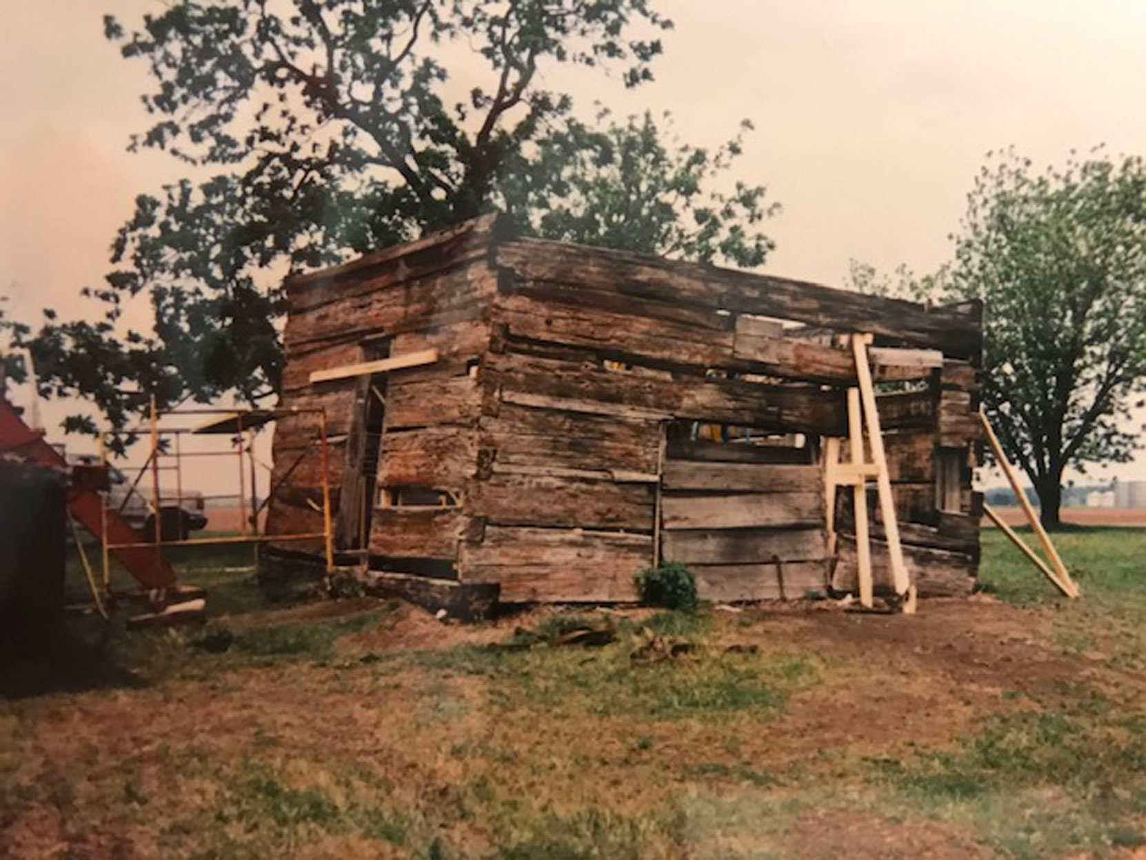 Muddy Waters cabin being disassembled at Stovall Farms for its move to the Blues Museum, , Clarksdale, Mississippi, circa 1990's (photo: Larry Amato)